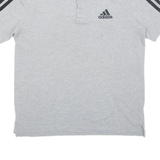 ADIDAS Mens Polo Shirt Grey S