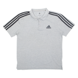 ADIDAS Mens Polo Shirt Grey S