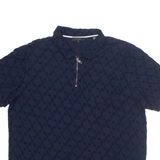 TED BAKER Mens Polo Shirt Blue Geometric XL