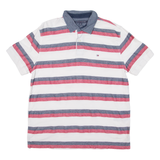 TOMMY HILFIGER Mens Polo Shirt Red Striped L