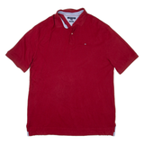 TOMMY HILFIGER Mens Polo Shirt Red 2XL