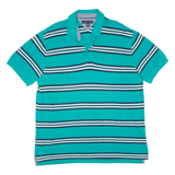 TOMMY HILFIGER Mens Polo Shirt Green Striped XL