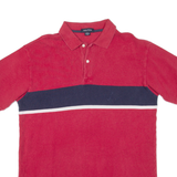 NAUTICA Mens Polo Shirt Red Striped M