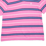 CHAPS Mens Polo Shirt Pink Striped XL