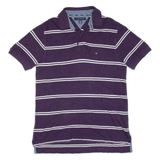 TOMMY HILFIGER Mens Polo Shirt Purple Striped L