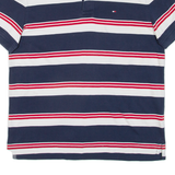 TOMMY HILFIGER Mens Polo Shirt Blue Striped M