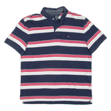 TOMMY HILFIGER Mens Polo Shirt Blue Striped M