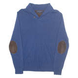 TOMMY HILFIGER Mens Jumper Blue V-Neck Tight Knit Wool M