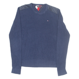 TOMMY HILFIGER Mens Jumper Blue Tight Knit M