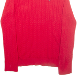 TOMMY HILFIGER Womens Jumper Red Cable Knit M