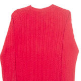 TOMMY HILFIGER Womens Jumper Red Cable Knit M