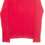 TOMMY HILFIGER Womens Jumper Red Cable Knit M