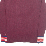 TOMMY HILFIGER Mens Jumper Red Tight Knit Wool M