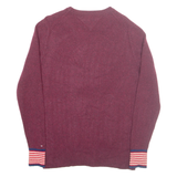 TOMMY HILFIGER Mens Jumper Red Tight Knit Wool M