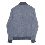 TOMMY HILFIGER Mens Jumper Blue Button Neck Tight Knit XL