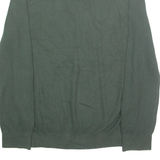 TOMMY HILFIGER Mens Jumper Green V-Neck Tight Knit S