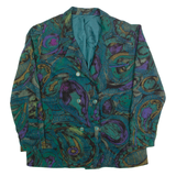Womens Blazer Jacket Green Crazy Pattern M