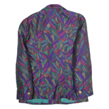 Womens Blazer Jacket Purple 90s Crazy Pattern M