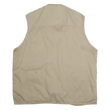 OUJIAN Utility Mens Gilet Beige 2XL