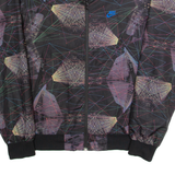 NIKE Womens Track Jacket Black Crazy Pattern S
