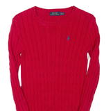 POLO RALPH LAUREN Mens Jumper Red Cable Knit XXS