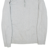 KANGOL Mens Jumper Grey 1/4 Zip Tight Knit XL