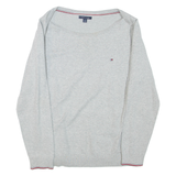 TOMMY HILFIGER Womens Jumper Grey Tight Knit L
