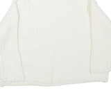 GUESS Womens Jumper Cream Chunky Knit L