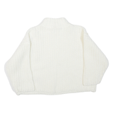 GUESS Womens Jumper Cream Chunky Knit L