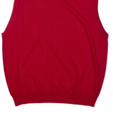 CHAPS Mens Jumper Red Tight Knit Sleeveless 2XL