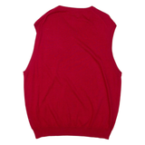 CHAPS Mens Jumper Red Tight Knit Sleeveless 2XL