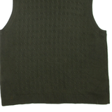 TOMMY HILFIGER Mens Jumper Green V-Neck Cable Knit Sleeveless XL