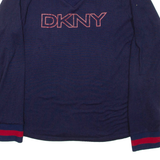 DKNY Mens Jumper Blue V-Neck Tight Knit M