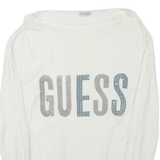 GUESS Womens Jumper Cream Tight Knit Viscose XL