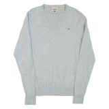 HILFIGER DENIM Mens Jumper Grey V-Neck Tight Knit M