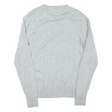 HILFIGER DENIM Mens Jumper Grey V-Neck Tight Knit M