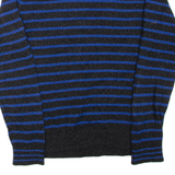 HILFIGER DENIM Mens Patterned Jumper Black Striped Tight Knit M