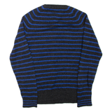 HILFIGER DENIM Mens Patterned Jumper Black Striped Tight Knit M