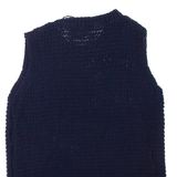 TOMMY HILFIGER Womens Jumper Blue Chunky Knit Sleeveless XS