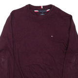 TOMMY HILFIGER Mens Jumper Maroon Tight Knit L