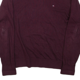 TOMMY HILFIGER Mens Jumper Maroon Tight Knit L