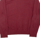 TOMMY HILFIGER Mens Jumper Red V-Neck Tight Knit L