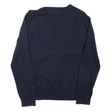 TOMMY HILFIGER Mens Jumper Blue 1/4 Zip Tight Knit XL