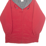 J CREW Mens Rain Coat Red Nylon Hooded S