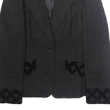 JULIA Womens Blazer Jacket Black Wool M