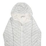 THE NORTH FACE Womens Quilted Coat Grey Nylon Hooded Diamond S
