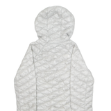 THE NORTH FACE Womens Quilted Coat Grey Nylon Hooded Diamond S