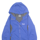 JACK WOLFSKIN Womens Rain Jacket Blue Hooded L