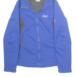 JACK WOLFSKIN Womens Rain Jacket Blue Hooded L