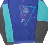 Baseball Mens Sweatshirt Blue 1/4 Zip USA L